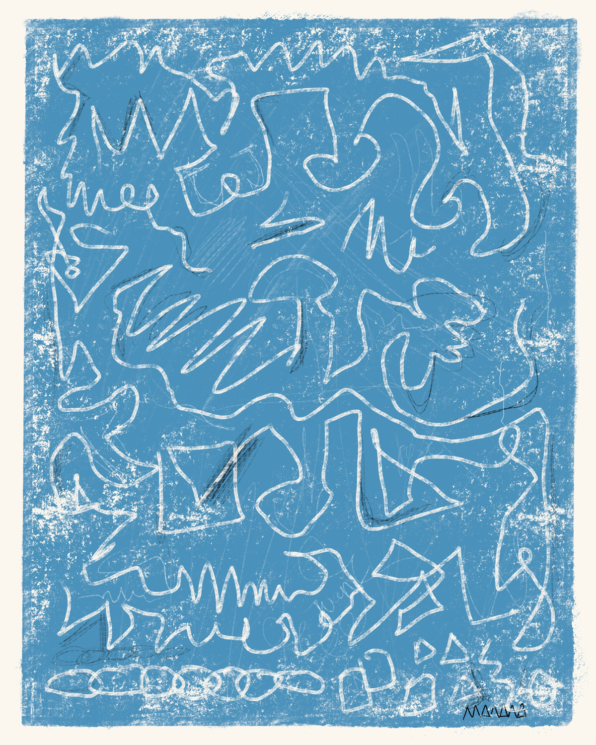 Garabatos en Azul | Composición Abstracta