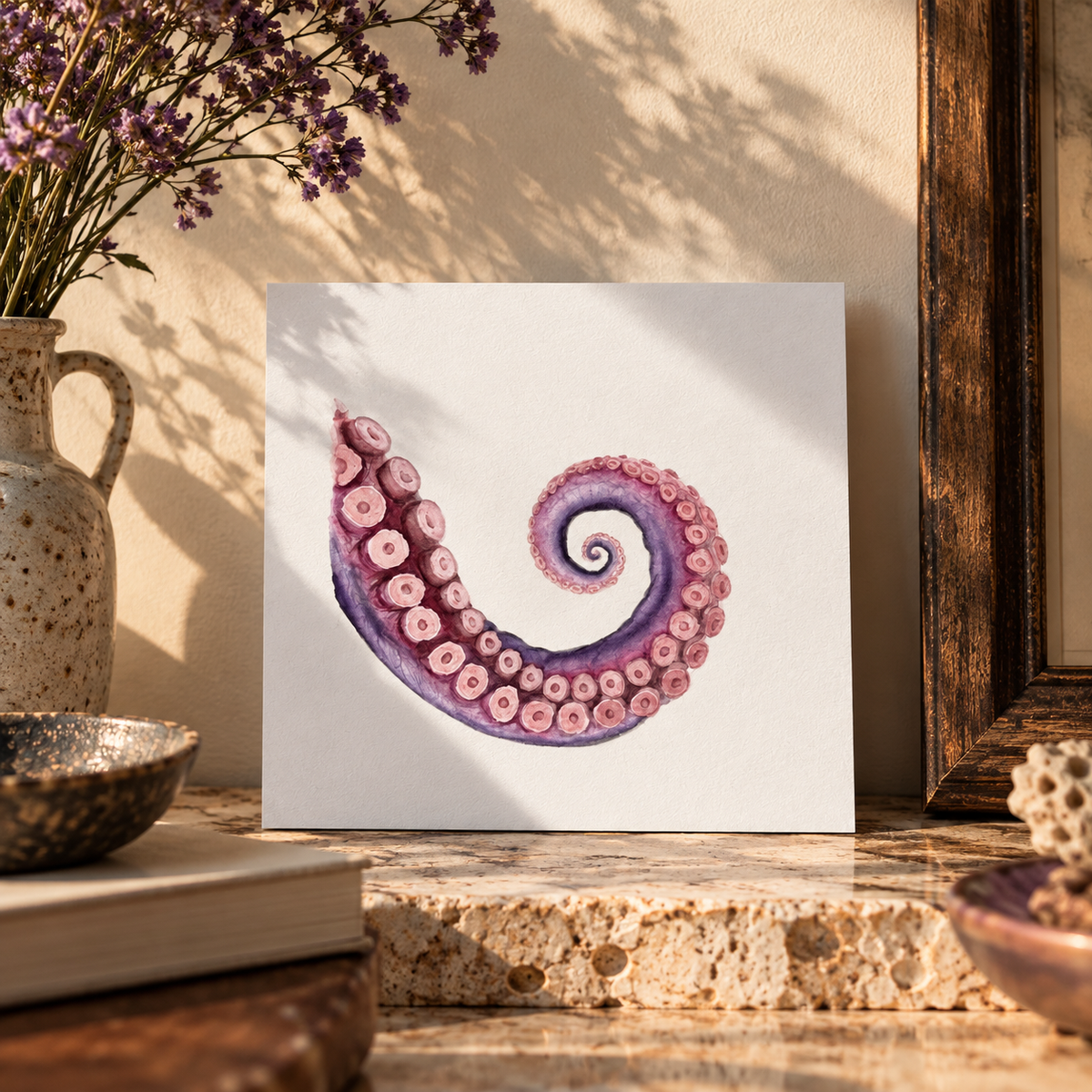 Ventosa de Pulpo | Acuarela Original de la serie La Mirada Lenta